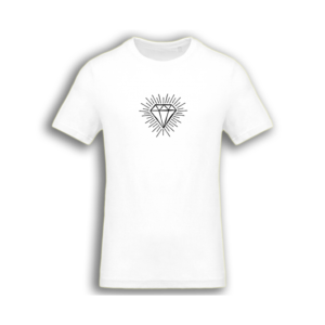 camiseta blanca diamante simbolo
